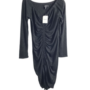 Forever 21‎ Womens Plus Size 3X Black Metallic Ruched Dress